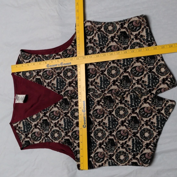 Vintage 90s Bobbie Brooks Christmas Seasons Greetings Tapestry Vest Size XL - Picture 4 of 5